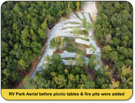 Aerial view of  M & M Outdoors Campground.