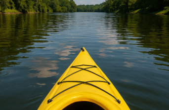 View of someone kayaking on the Coosa River