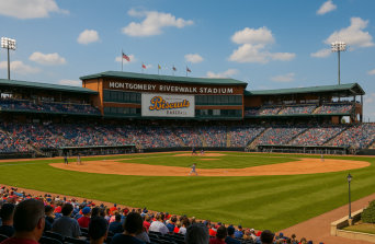 View of the Baseball diamond at the Montgomery Riverwalk Stadium