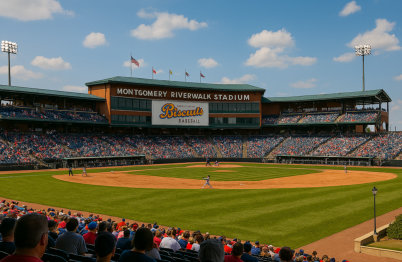 View of the Baseball diamond at the Montgomery Riverwalk Stadium